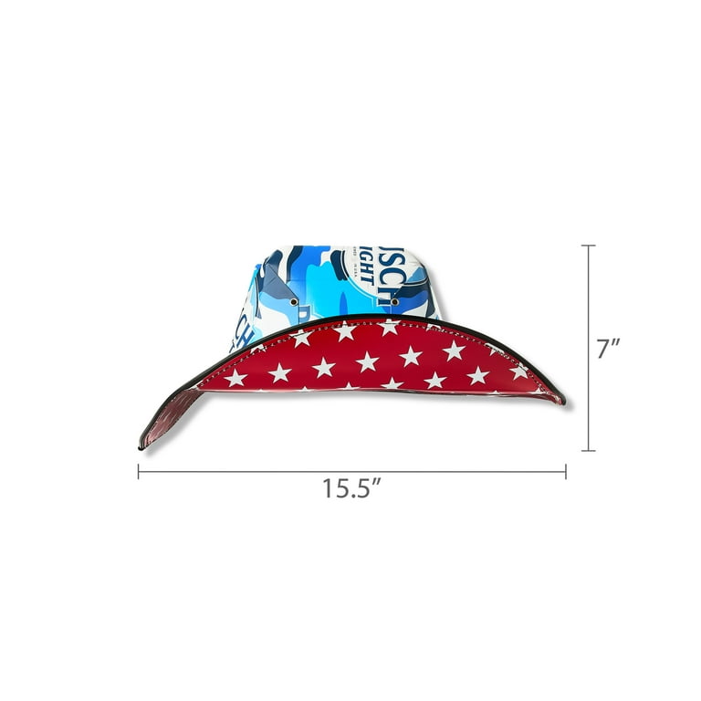 Cowboy Glitter Hat Stars & Stripes Adult Red Silver Cowboy Glitter Hat Stars & Stripes Adult Red Silver