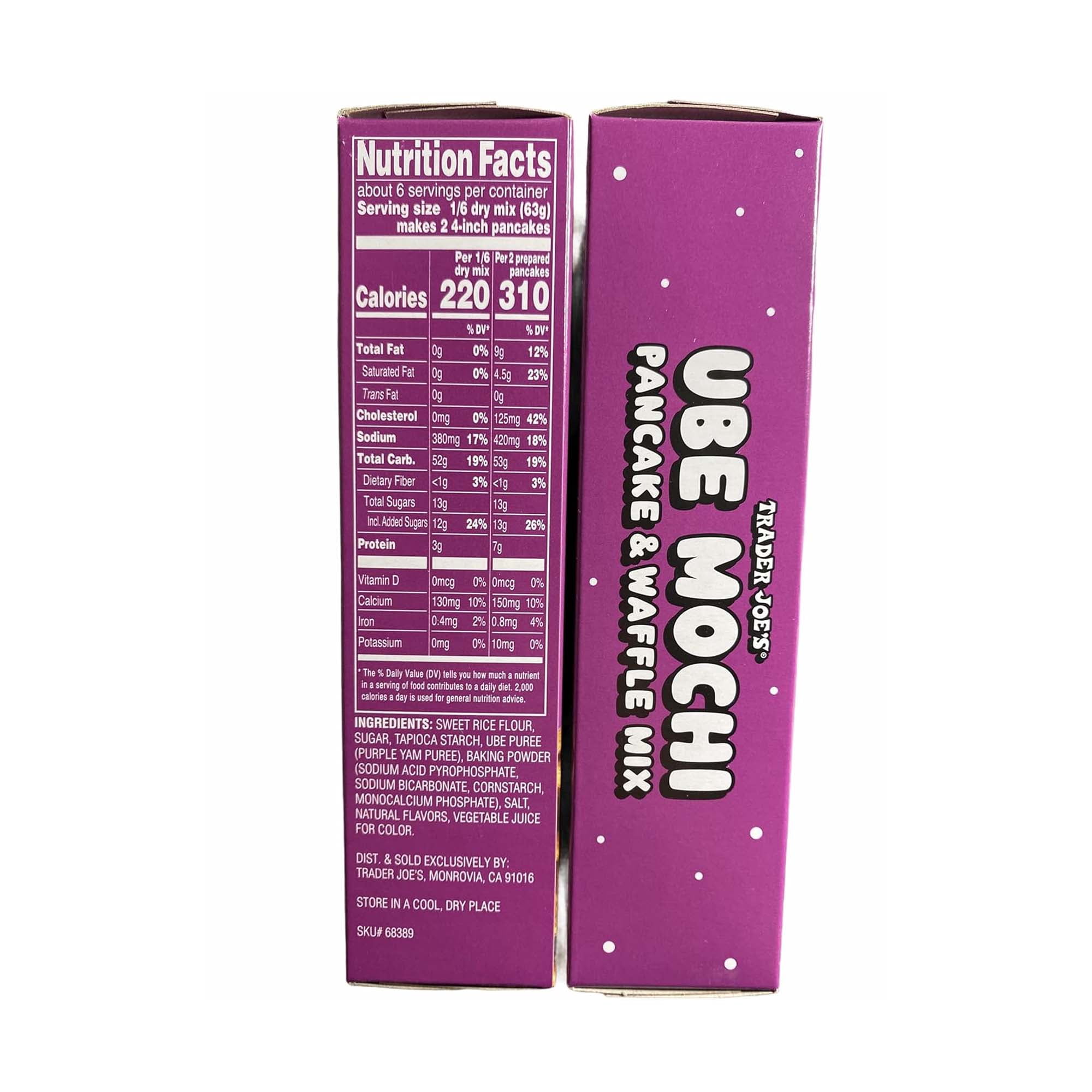 Trader Joe's Ube Mochi Pancake & Waffle Mix, 13.3 oz, 2 Pack