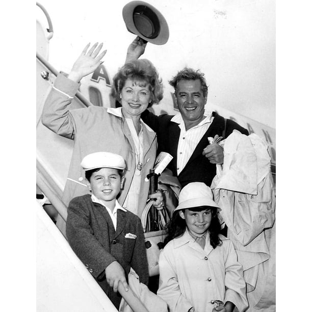 Lucille Ball Desi Arnaz and family on an airplane staircase Photo Print ...