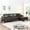 Brown, variant on ASINMAK 97" L Shaped Couch Faux Leather Sectional Couch Upholstered 3 Pieces Sofas for Living Room with Chaise, Ottoman with Storage for Office and Small Apartment, Black