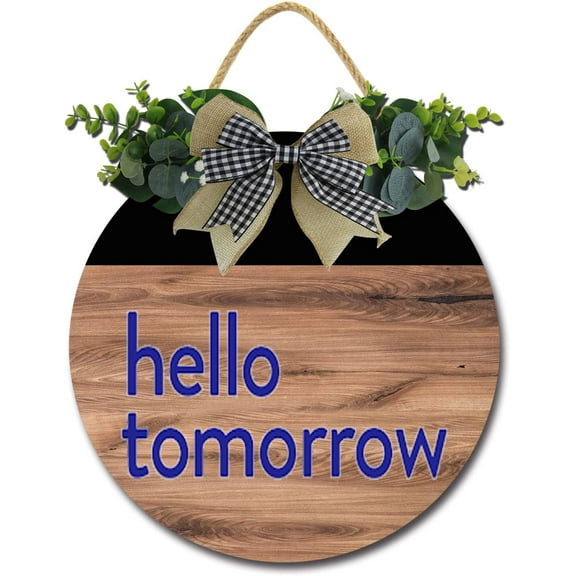 Eveokoki 12" Let Your Light Shine Wreath Hanging Welcome Sign Front Door Signs Wooden Farmhouse Rustic Decor with Vivid Greenery Home Decor for Front Door Fall Winter Housewarming Gifts