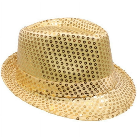 Sedona Designz Gold Sequin Unisex Fedora Hat for Mardi Gras Parties and Costumes