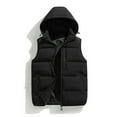 thumbnail image 2 of Wutalume Men's Casual Loose Color-Blocked Cotton Warm Jacket with Detachable Cap, Sleeveless Vest Style for Men, Versatile for Outdoor Adventures and Casual Fashion,Black 4XL, 2 of 4