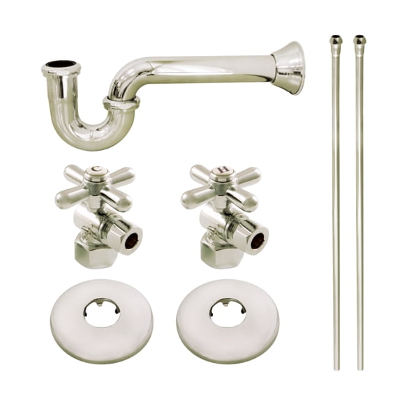 Kingston Brass KPK206 Gourmet Scape Traditional Plumbing Sink Trim Kit with P-Trap in Polished Nickel