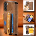 thumbnail image 3 of Compatible with Samsung Galaxy S20 FE Wallet Case with RFID Blocking Card Holder,With Wrist Strap Kickstand, PU Leather Flip Case with Magnetic Closure, Shockproof Interior Protective Cover,Brown, 3 of 10
