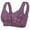 Women's Purple bra, variant on HAPIMO Everyday Bras for Women Gathered Wire Free Comfort Daily Brassiere Stretch Underwear Ice Silk Front Buckle Vest-Style Lingerie Seamless Padded Camisole Sales Green S