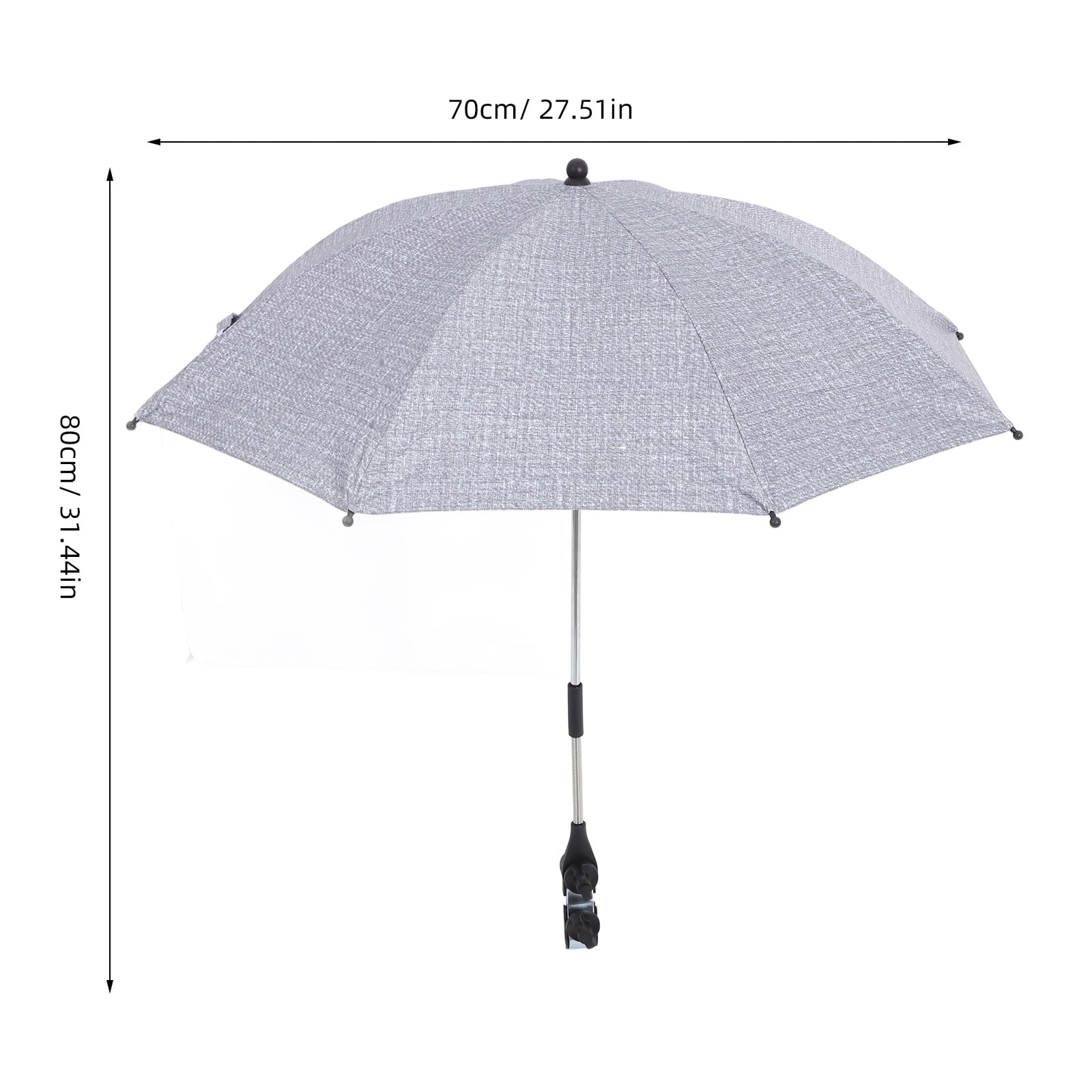 QIFULL Child Stroller Sunshade Umbrella Grey Cloth Wind Resistance 1 Set