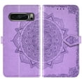 thumbnail image 5 of Asuwish Screen Protector Included Mandala Flower Hard Shell Wallet Cell Phone Case with Tempered Glass Screen Protector for Google Pixel 8 Pro, Purple, 5 of 5