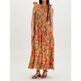 thumbnail image 3 of Women Floral Maxi Dress Tie Shoulder Cutout Backless Boho Smocked Flowy Dresses Summer Fall Sundress, 3 of 6