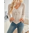 thumbnail image 4 of Women'S Y2k Aesthetic Trendy Long Sleeve Shirt Cute Ruched Drawstring Slim Fit Pullover Tops Y2k Clothes  L, 4 of 7