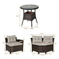thumbnail image 3 of Costway 4PCS Outdoor Patio Rattan Furniture Set Cushioned Sofa Table, 3 of 10