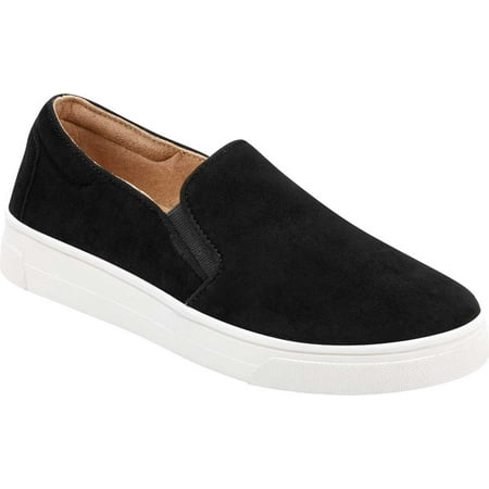 

Women s Easy Spirit EVOLVE Lack Sneaker Black Suede/Stretch Elastic 9.5 M