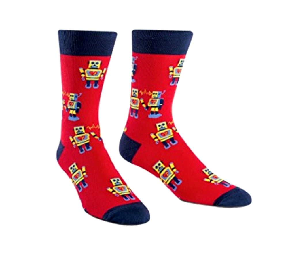 Sock It To Me Men's Robot Love Red Crew Socks Droid Adult Shoe Size 713 Walmart Canada