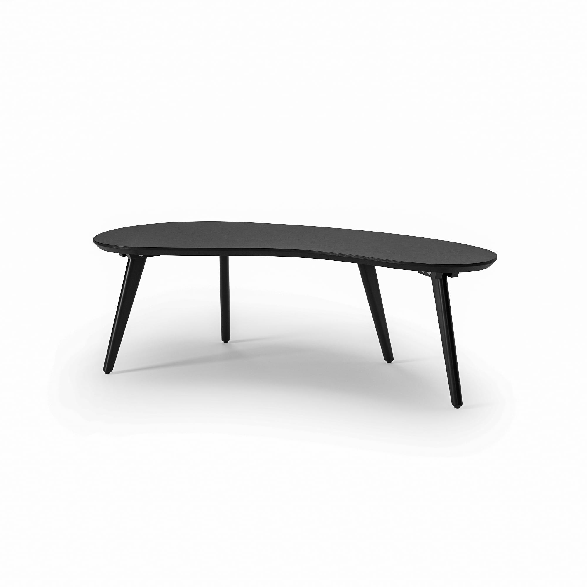 Camaflexi Mid Century Modern Coffee Table Small Tabletop Wood Coffee Desk, Black
