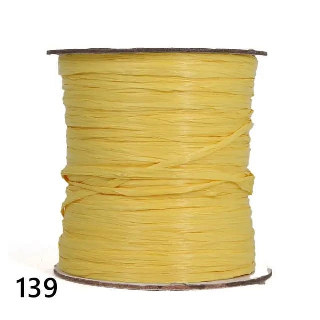 250 Y/roll Cotton Raffia Yarn for Summer Beach Hat Crochet Bag Material DIY Handmade Supply