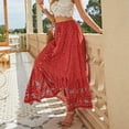 thumbnail image 3 of Womens High Waist Polka Dot Pleated Skirt Maxi Swing Skirt, 3 of 6