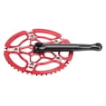 thumbnail image 3 of Plato de una sola velocidad de 47 dientes y juego de bielas BCD130 mm para bicicletas de aleación de aluminio - Accesorio de ciclismo rojo, 3 of 8