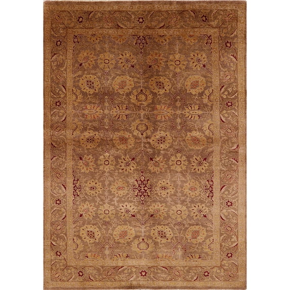 Ahgly Company Indoor Rectangle Mid-Century Modern Mahogany Brown Oriental Area Rugs, 4' x 6'