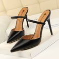 thumbnail image 3 of Zapatos de tacón para mujer estilo minimalista Baotou con tacón alto fino, boca hueca, corte puntiagudo y una línea recta para mujeres, 3 of 5