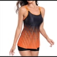 thumbnail image 3 of Traje de Baño de Dos Piezas para Mujer, con Control de Abdomen, Holgado, Talla M, Color Naranja, 3 of 9