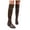 Brown, variant on Womens Black Leather Over The Knee Boots Chunky Heel Fashion Pointed Toe Wide Calf Long Riding Booties