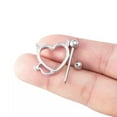 thumbnail image 2 of HOOUN Ox Horn Hearts Nipple Ring Piercing Barbell Bar Rings Surgical Steel JewelHQ@-B, 2 of 9