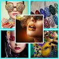 thumbnail image 2 of Graflsoa Acrylic Rhinestone Face Stickers - Crystal Eye Gems, Transparent Teardrop Design, MX-29 (95x90mm), 2 of 6