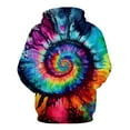 thumbnail image 2 of Rebaike Unisex 3D Tie Dye Spiral Hoodie Rainbow Psychedelic Pullover Sweatshirt, 2 of 7