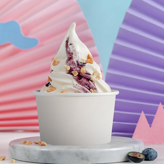 jojofuny 100Pcs Paper Snack Bowls Ice Cream Paper Containers White For Pool Parties Bakeries