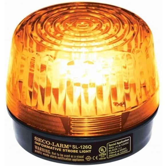 Seco-Larm Enforcer Xenon Strobe Light, 12VDC, Amber Lens (SL-126Q/A)