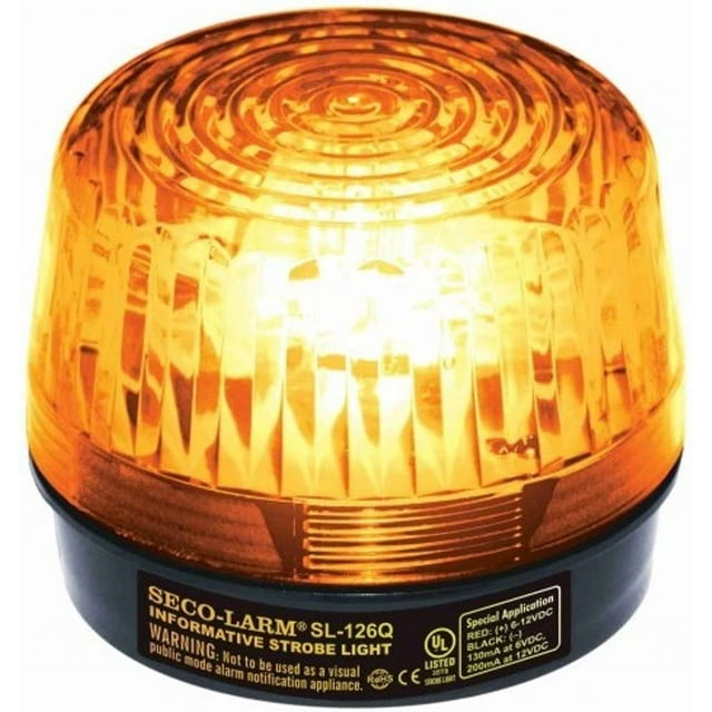 Seco-Larm Enforcer Xenon Strobe Light, 12VDC, Amber Lens (SL-126Q/A)