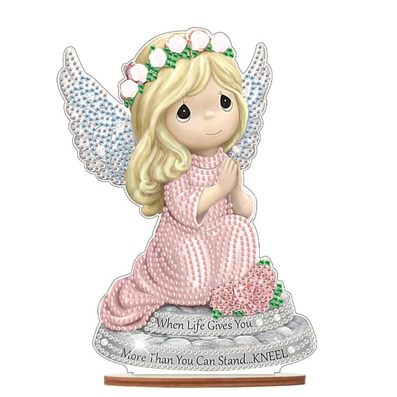 Diamond Art Painting Kit, Pink Elf Angel DIY Desktop Decoration Diamond Art Ornament, Special Shape Diamond for Decorating Home Office Desktop