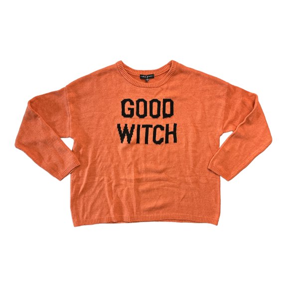 State of Mine Women's Long Sleeve Crewneck Halloween Theme Sweater (Orange, XXL)