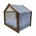 thumbnail image 2 of Navy Blue Pet House, Moroccan Traditional Tile Motifs with Floral Elements in Blue, Outdoor & Indoor Portable Dog Kennel with Pillow and Cover, 5 Sizes, Violet Blue Pale Blue, by Ambesonne, 2 of 5