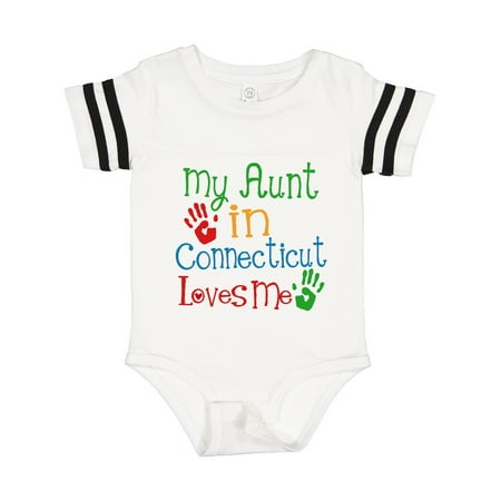 

Inktastic My Aunt in Connecticut Loves Me Gift Baby Boy or Baby Girl Bodysuit