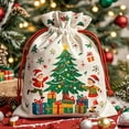 thumbnail image 2 of Giant Christmas Drawstring Holiday Bag with Christmas Tree Pattern Red Rope, Spacious Festive Gift Sack for Apples Candy and Christmas Decor, 2 of 6