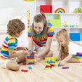 thumbnail image 3 of Juego de apilamiento de colores, bloques de construcción de madera, juegos de mesa de torre para niños y adultos, 54 piezas (juego de apilamiento de colores), 3 of 5
