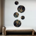 thumbnail image 3 of Designart "Fractal Odyssey Blue and Gold I" Abstract Fractal Metal Wall Art Set of 5 Piece, 3 of 5