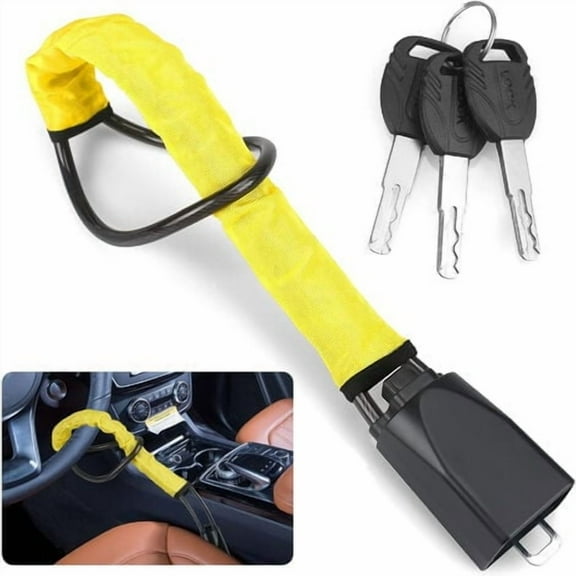 Car Steering Wheel Lock - Car Steering Wheel Lock, Car Steering Wheel Lock, Anti Theft Auto Security, Universal Stainless Steel Anti-Theft Steering Wheel Lock with 3 Keys for Car Van Truck