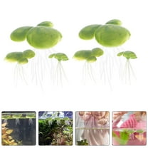 KONTONTY 18 PCS Artificial Duckweed Plants Fish Tank Decorations Light Green