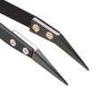 thumbnail image 4 of Pinzas de cerámica de precisión no conductivas antiestáticas pequeñas curvadas negras 4 piezas, 4 of 4