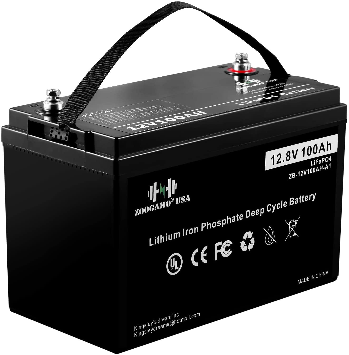 Overland ZOOGAMO 12V 100Ah Lithium LiFePO4 Deep Cycle Rechargeable Battery with Built-in 100A BMS Perfect for RV 3000+ Cycles & 10-Year Lifetime Marine 12V-100AH Solar Off-Grid Applications 