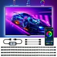 thumbnail image 2 of DYstyle TV LED Backlight Smart LED Strip Lights 4 pcs 19.6 inch RGB LED Strip USB Powered Bluetooth APP Music Sound Sync 16 Million DIY Colors for 32-65 inch TV Computer Bedroom, 2 of 6
