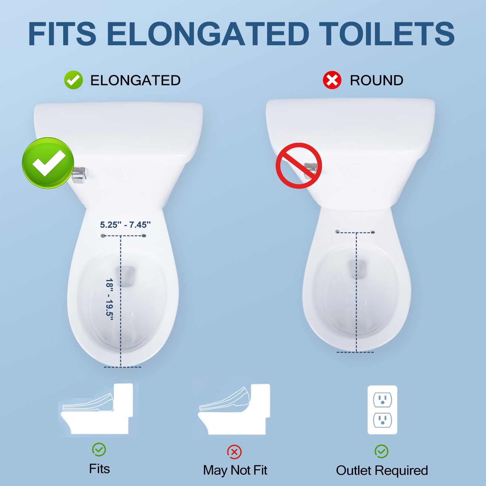 Electric Bidet Toilet Seat  Elongated Warm Water With Air Dryer Heated And Slow Close Lid Adjustable Temperature Front Rear Wash Led Nightlight Wireless Remote 102
