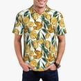 thumbnail image 3 of Balery Yellow Tulips Printed Men’s Short Sleeve Polo Shirt, Midweight Men's Shirt,Golf Polo shirts -4X-Large, 3 of 9