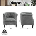 thumbnail image 3 of Costway Modern Accent Chair with Ottoman Armchair Barrel Sofa Chair with Footrest Grey, 3 of 10