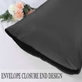 thumbnail image 5 of Unique Bargains Set of 2 Silky Satin Pillow Cases Covers Black King, 5 of 8
