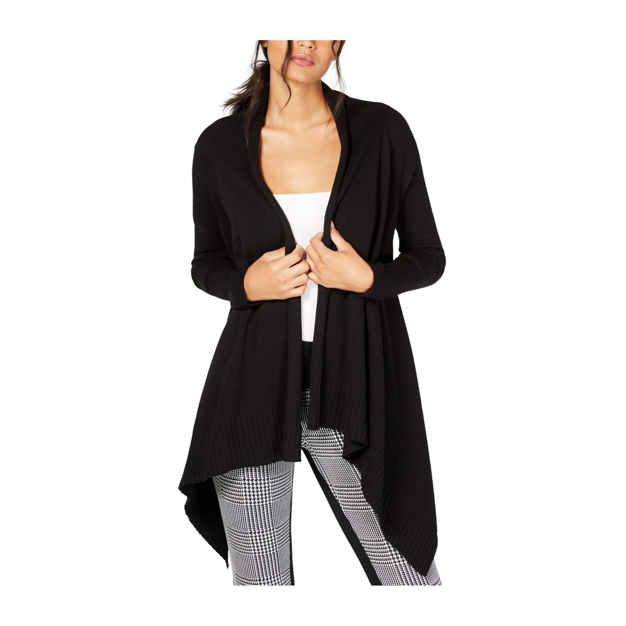 Black open front sweater hotsell