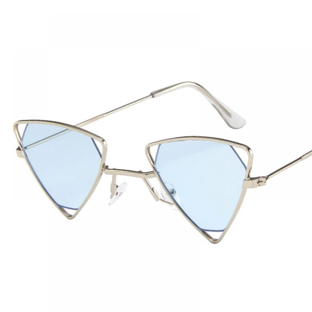 Buy True Vintage Y2K Wire Blue Lens Triangle Sunglasses Online in India -  Etsy