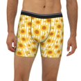 thumbnail image 2 of Men'S Boxer Briefs, Yellow White Striped Sunflower Soft And Breathable Mens Underwear Boxer Briefs With Widen Waist, 2 of 2